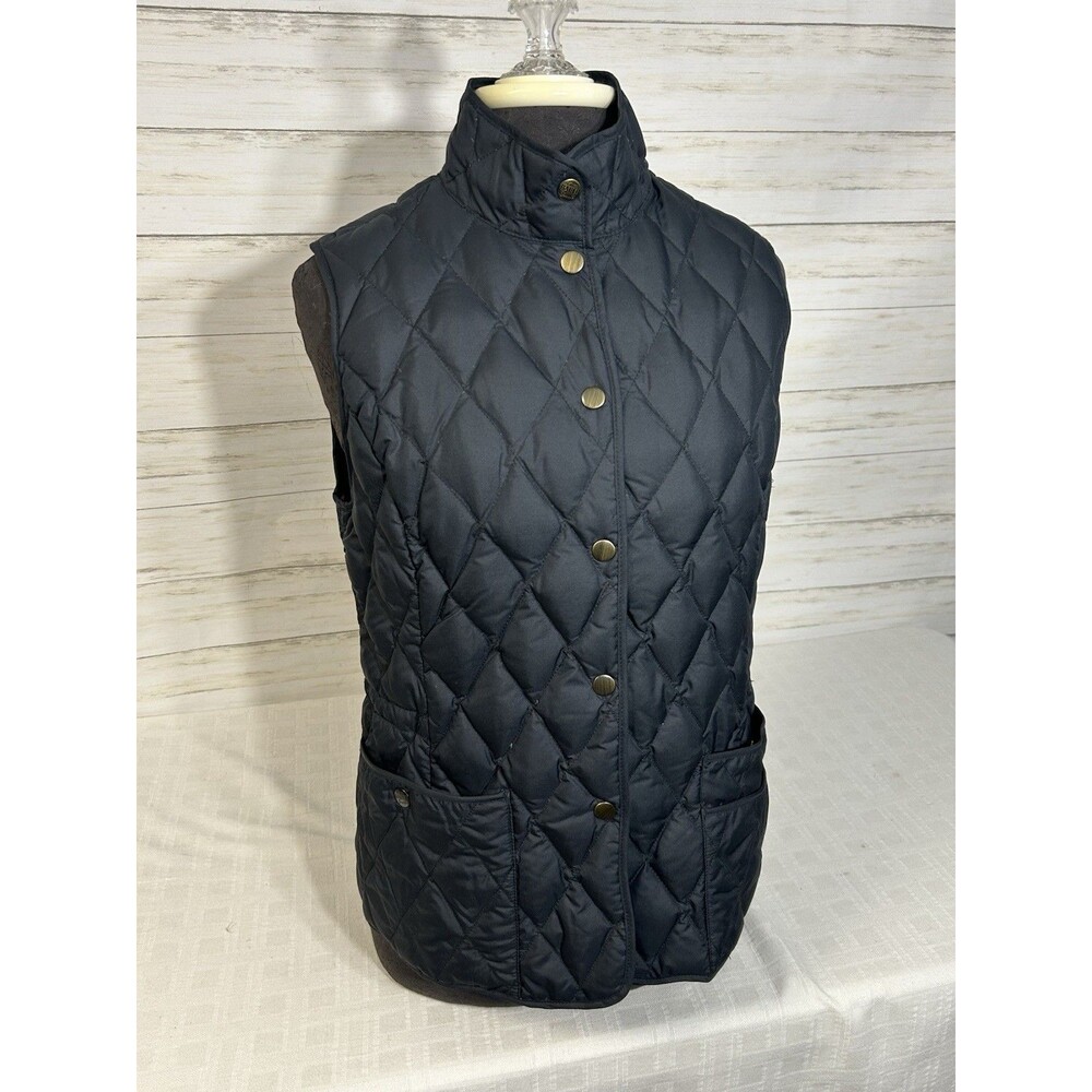 Eddie Bauer EB550 Premium Goose Down Quilted SNAP Puffer Vest MEDIUM Womens ski